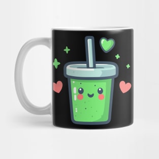 Green Smoothie Drink for Healthy Diet | Kawaii Cute Food Art for Vegans Mug